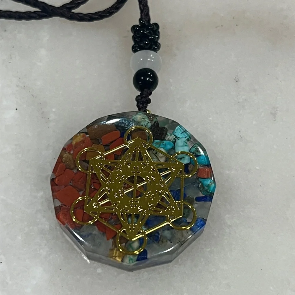 26” Metatron Cube Orgone Chakra Pendant Necklace